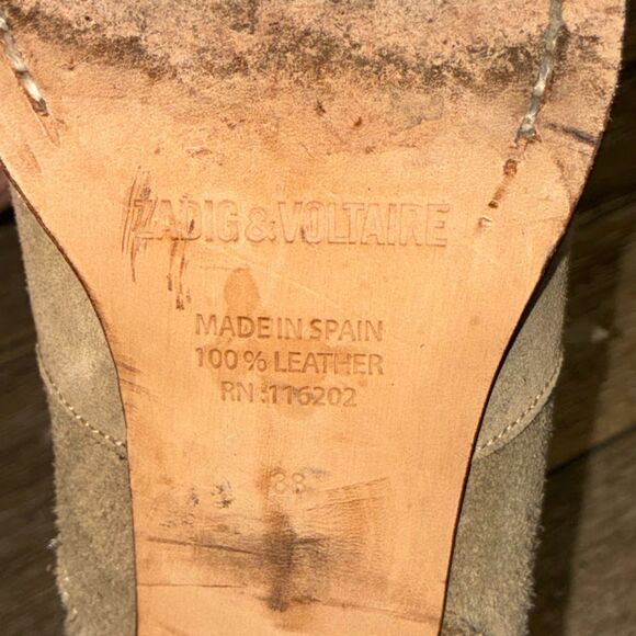 Zadig & Voltaire Fringe Ankle Boots Western Boho Style Women’s Size 38 - Picture 6 of 7